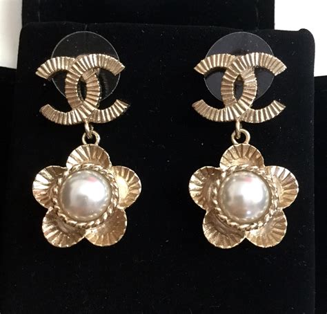 chanel pearl drop earrings replica|vintage chanel pearl drop earrings.